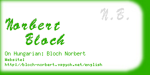 norbert bloch business card